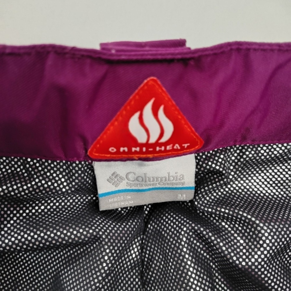 Columbia Kids M Purple "Outgrown" Adjustable Omni-Heat-Tech Snow Ski Pants - Picture 6 of 16